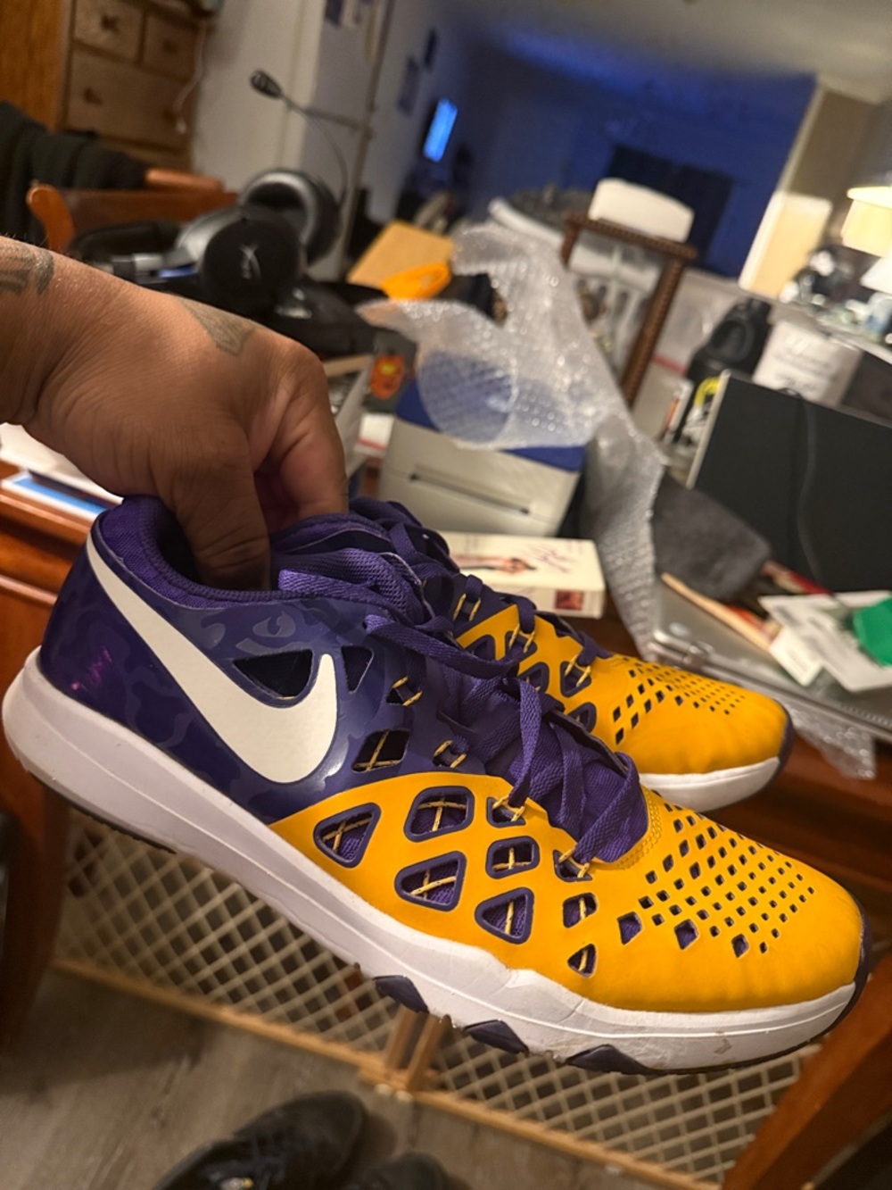 Nike LSU  Purple and Gold Training Sneakers